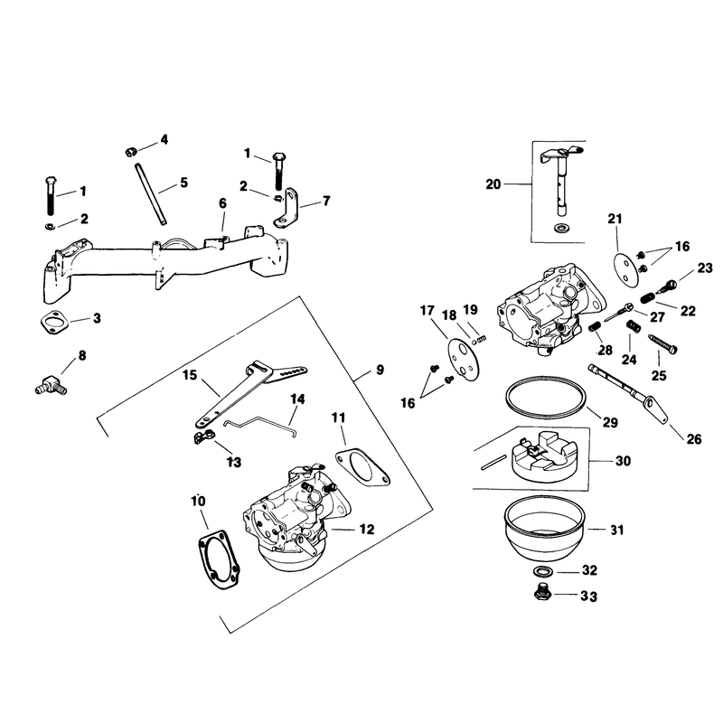 Carburetor Engine Kohler Model No M18qs-24657 Continued