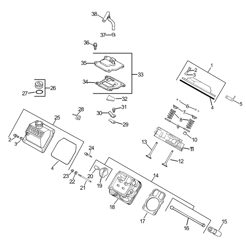 Group 4 HeadValveBreather Assembly Kohler CH740-0007