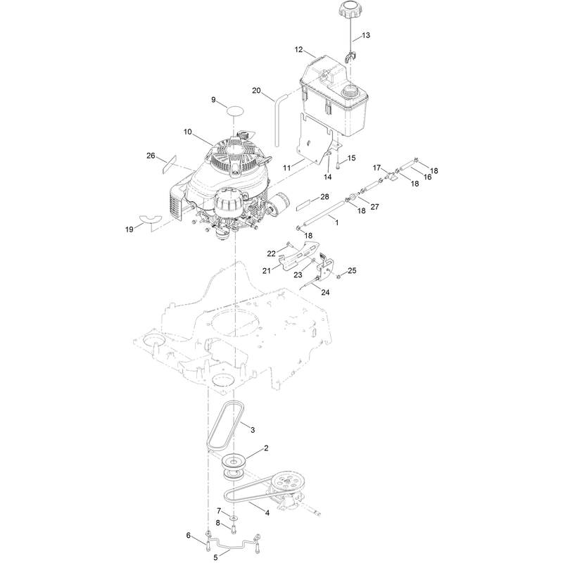 Engine and Fuel Tank Assembly