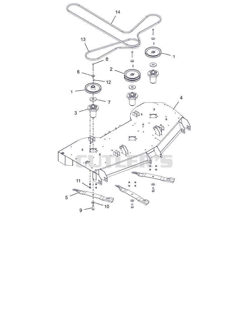 Deck, Belts, Blades and Spindles - 60"