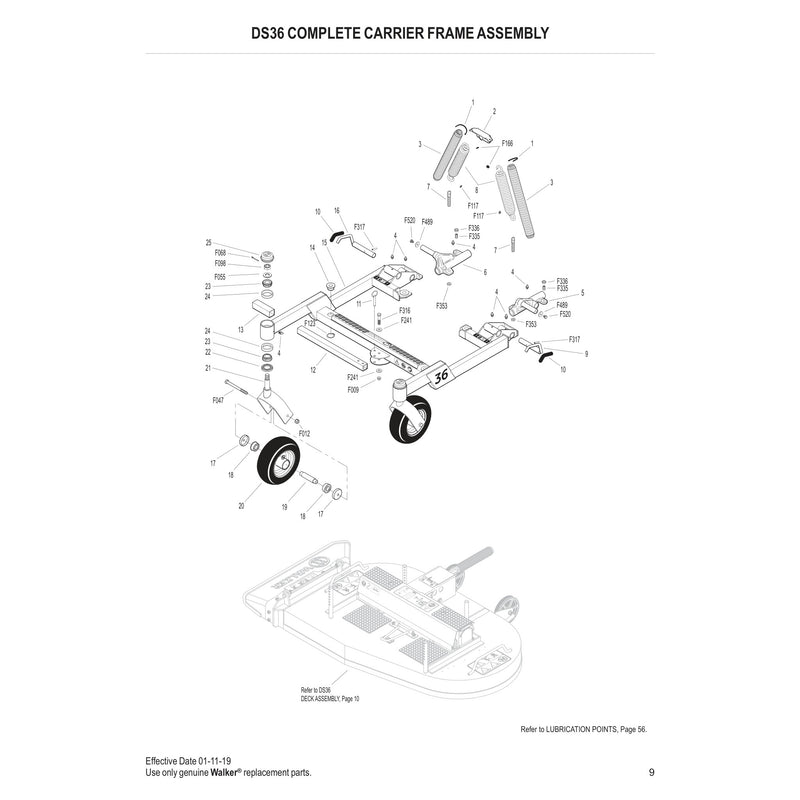 DS36 COMPLETE CARRIER FRAME ASSEMBLY