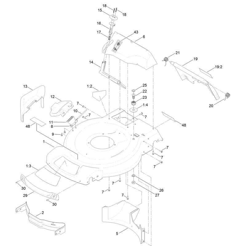 Deck Side Chute and Rear Door Assembly