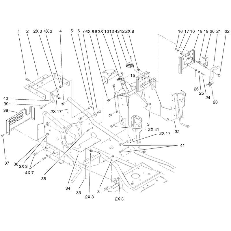 Steering Tower and Fuel Tank Supports Assembly