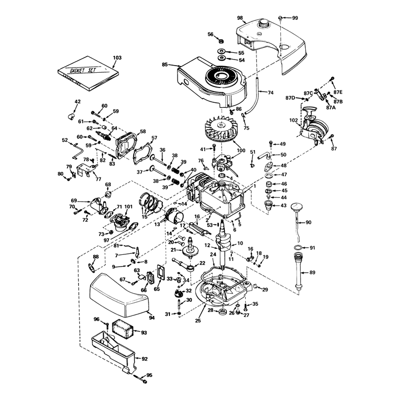 Engine Tecumseh Model Tnt100-10043