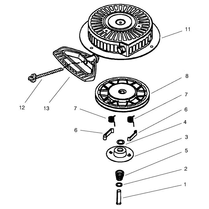 Recoil Starter No. 590733  Tecumseh HMSK80-155672V (Model No. 38078 Only) (Optional)