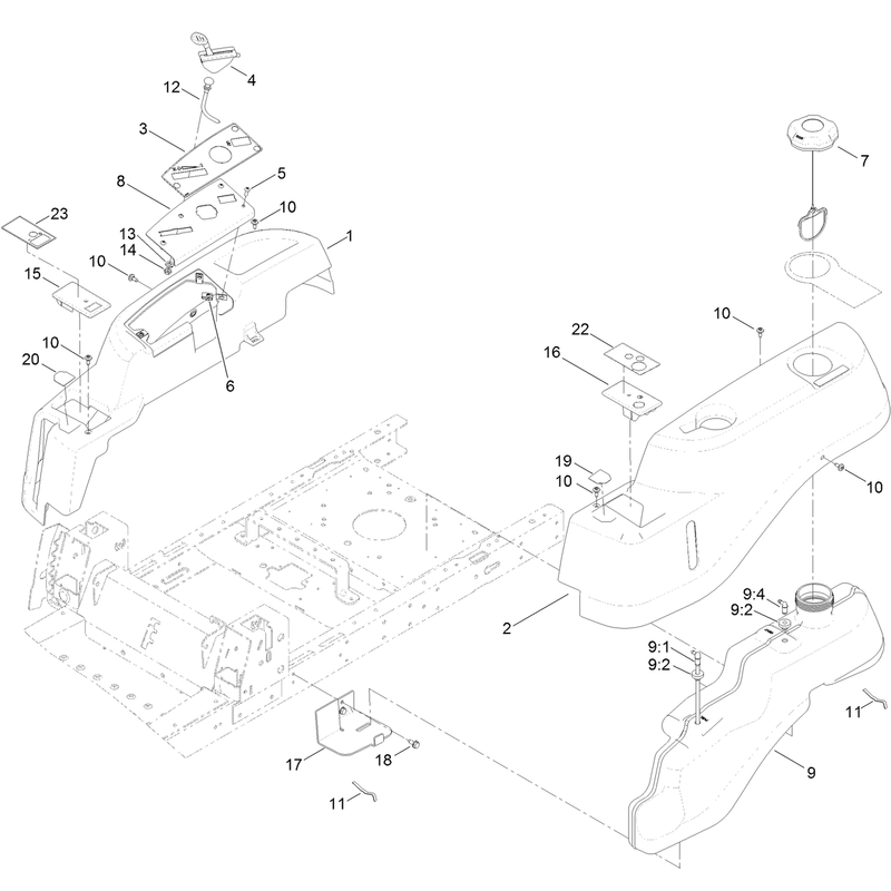 Body Styling and Fuel Tank Assembly