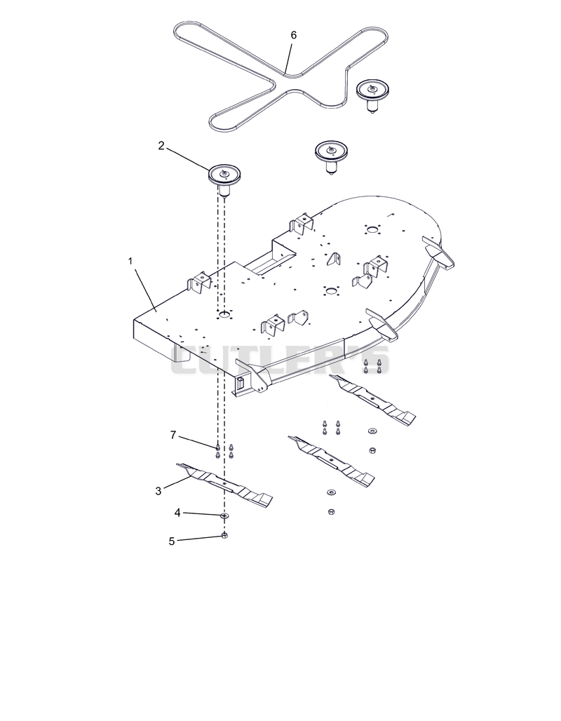 Deck, Belt, Blades and Spindles - 60"
