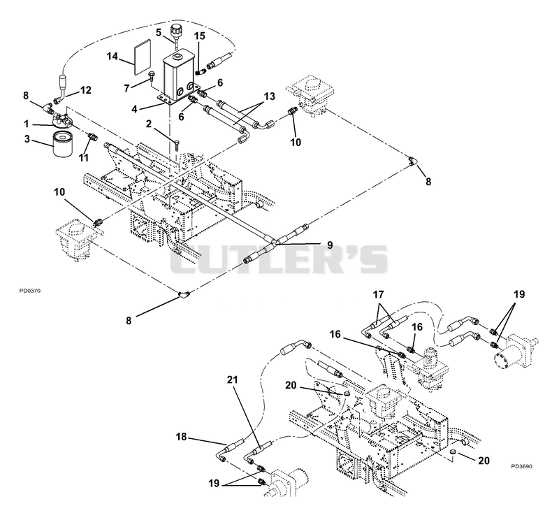Hydraulic Tank, Filter, Pumps, & Hoses