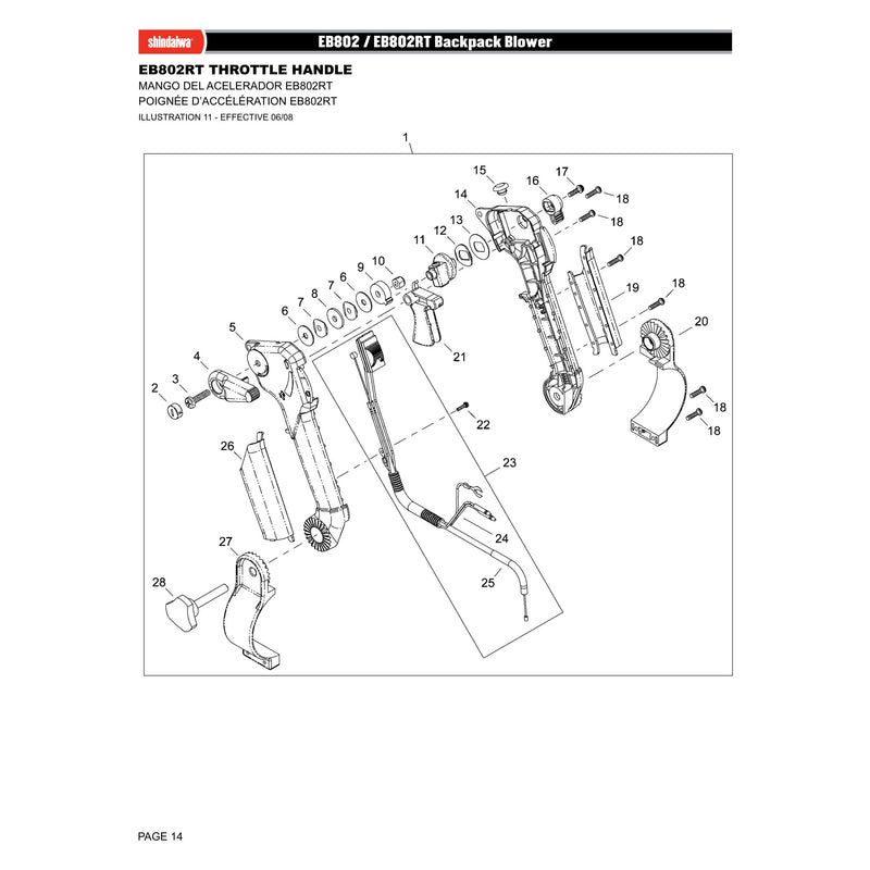 EB802RT THROTTLE HANDLE