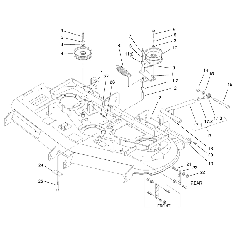 Chains Pulleys Lift Struts and Idler Assembly