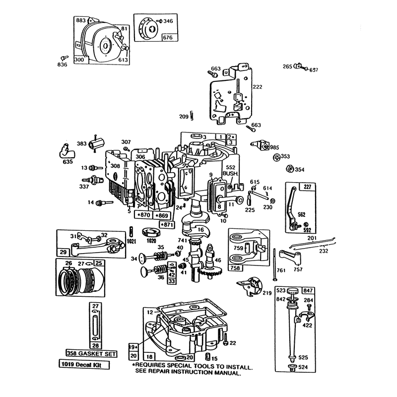 Engine Briggs & Stratton Model No. 191702-2531-01 (continued) 8 H.p. Rear Engine Rider Recoil Model 56138