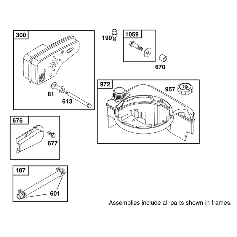 Muffler and Fuel Tank Assembly Briggs and Stratton Model 12F802-1770-B1