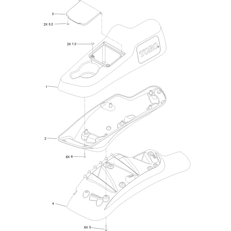 LH Console Assembly No. 115-7403