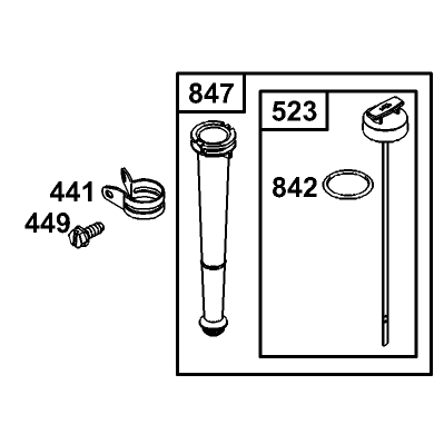 Oil Filter Tube and Pump Assembly Briggs and Stratton Model 110402-0218-E1