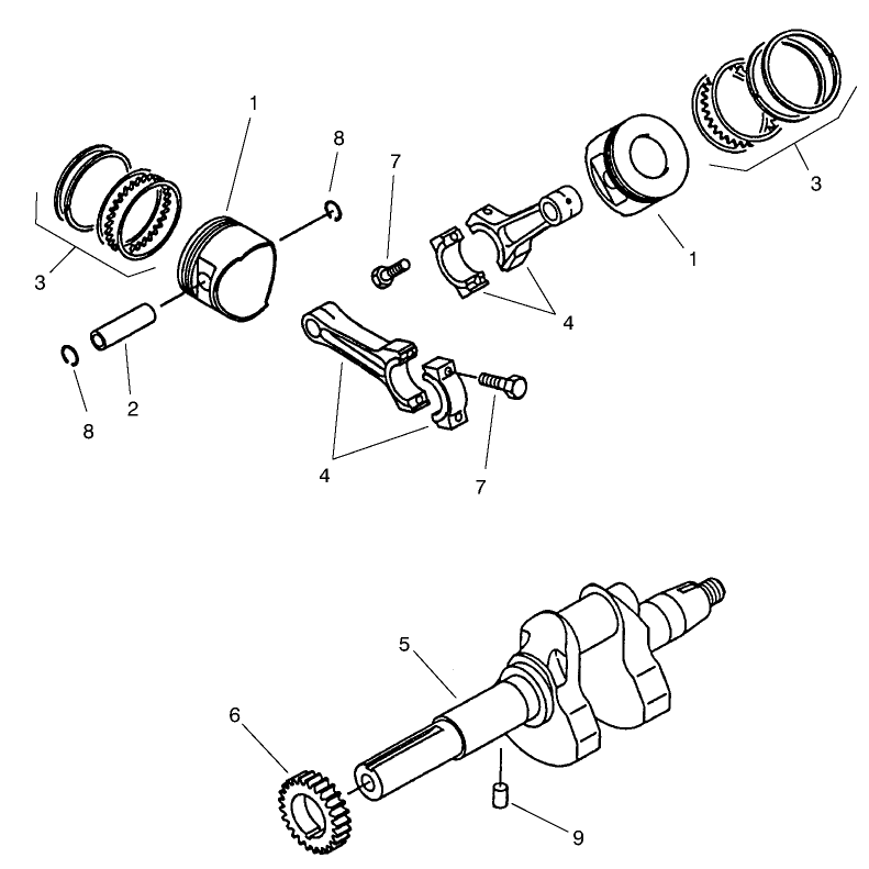 Piston and Crankshaft Assembly