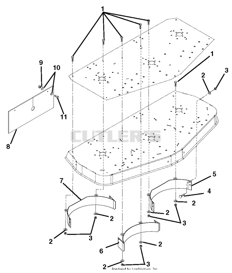 72" Mower Deck - Rear Baffles