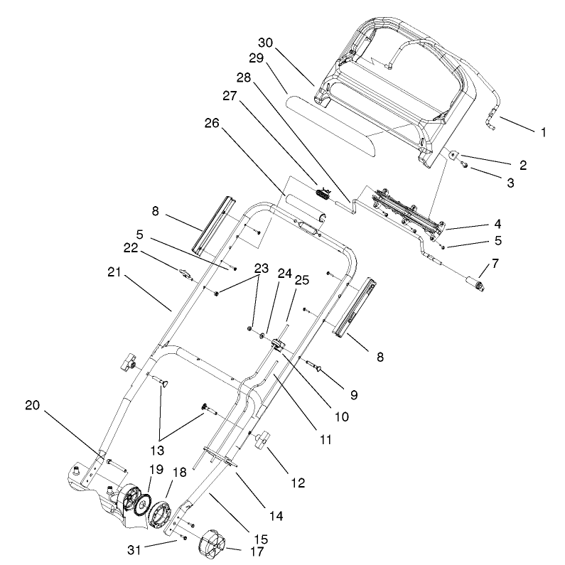Self Propelled Handle and Controls Assembly