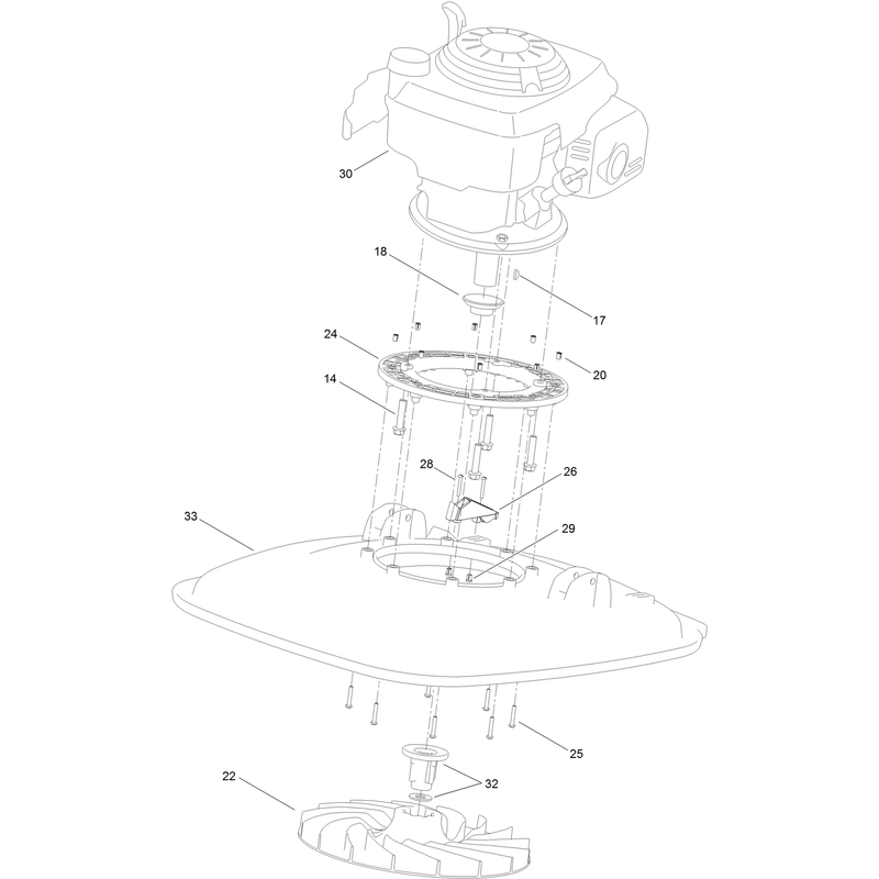 Engine Deck and Impeller Assembly