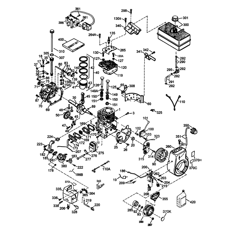 Engine Assembly No. 2  Tecumseh HMSK-80 155672X