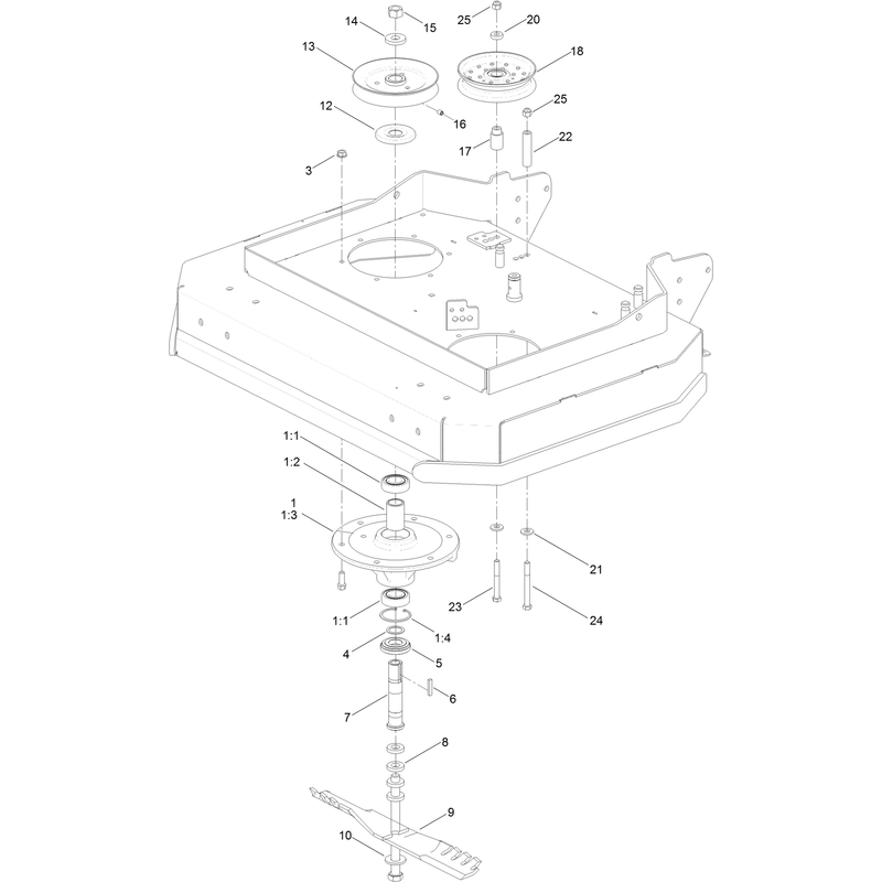 Sheave Spindle and Blade Assembly