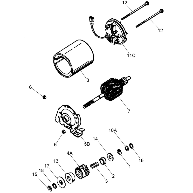 Electric Starter Assembly No 37753 Tecumseh LV195EA-362090D