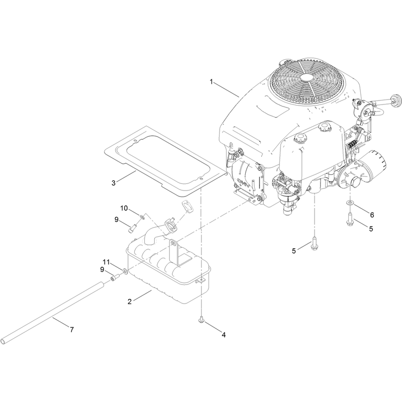 Engine and Muffler Assembly