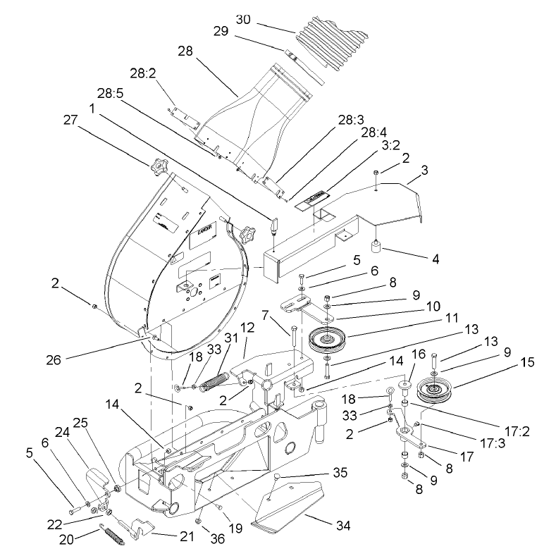 Blower and Idler Pulley Assembly