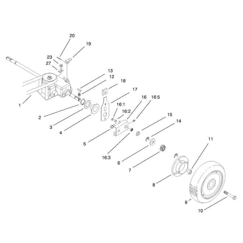 Gear Case and Rear Wheel Assembly