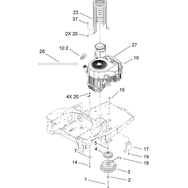 Engine and Clutch Assembly