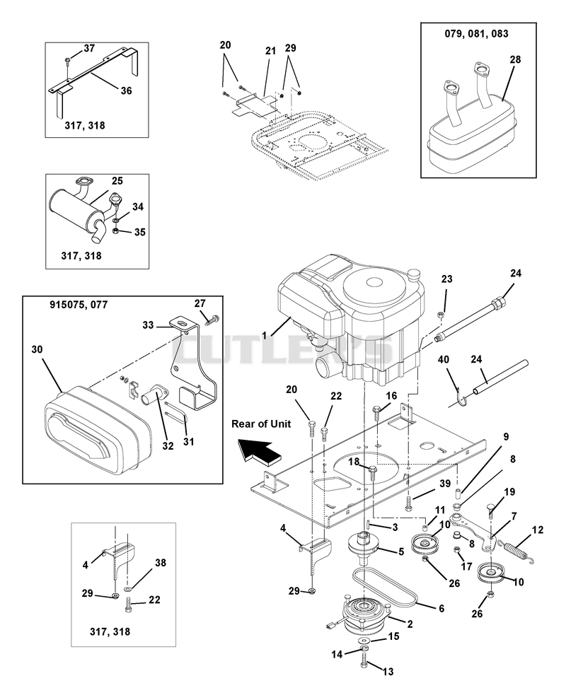 Engine, Exhaust, Belts And Idlers