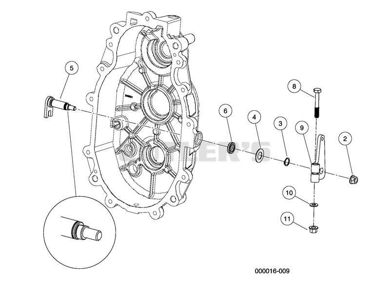 Transmission - Diesel Vehicles, Shift Shaft and Bell Crank (Style A)