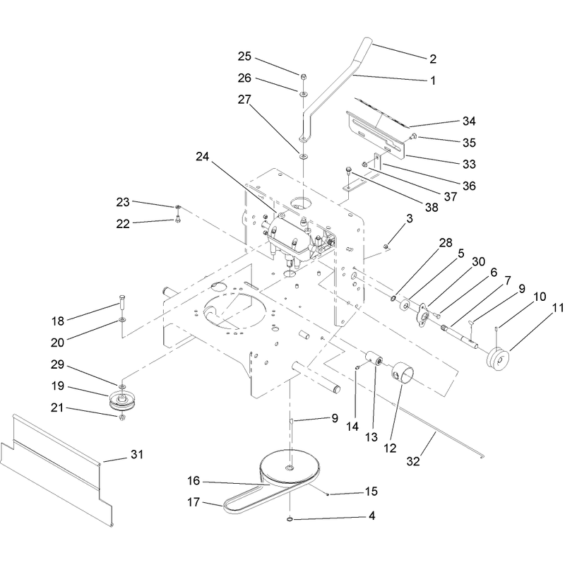 Transmission and Idler Pulley Assembly