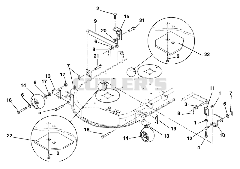 42" Mower Brackets And Rollers