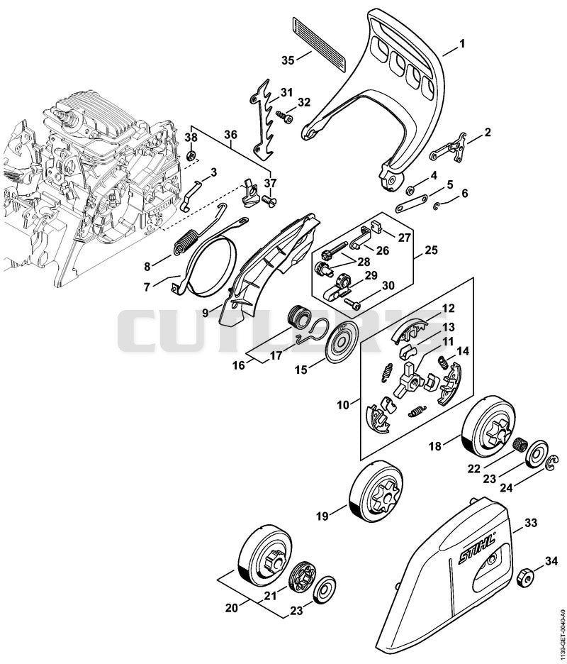 Hand guard, Chain brake MS 211-Z