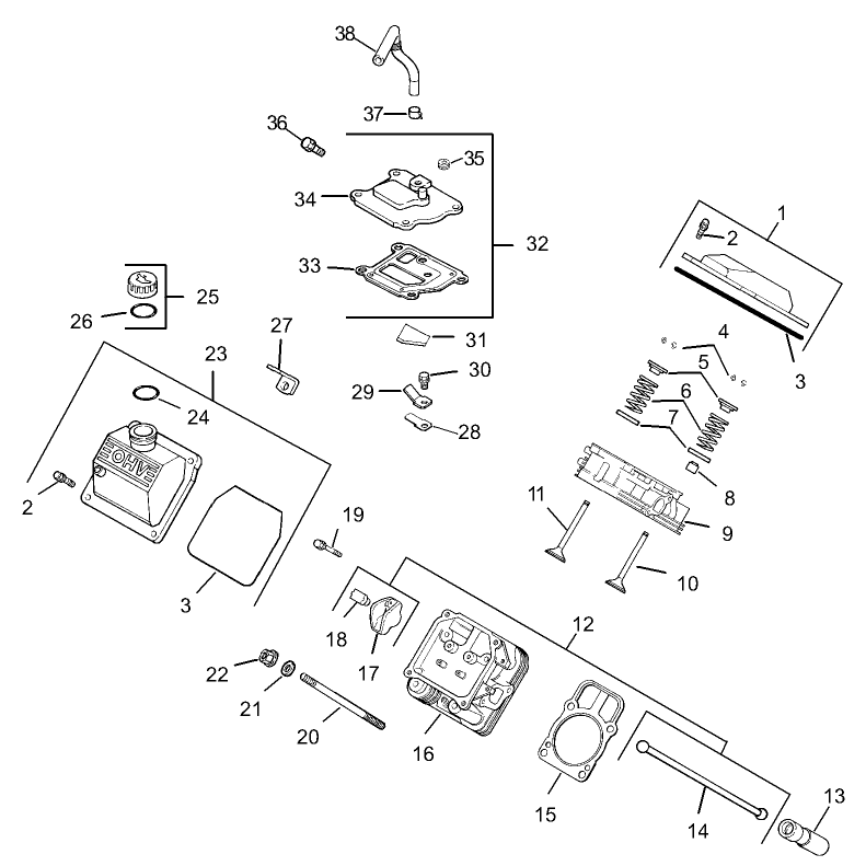 Head Valve Breather Assembly Kohler CH20QS-PS64677