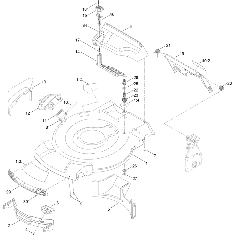Deck Side Chute and Rear Door Assembly