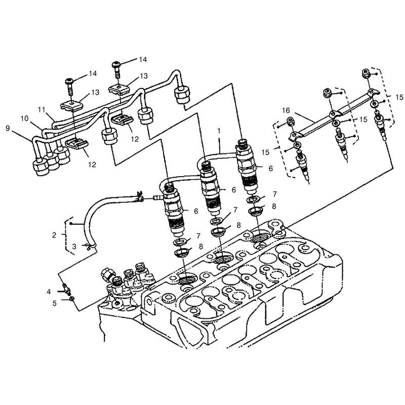 Nozzle Holder and Glow Plugs Assembly