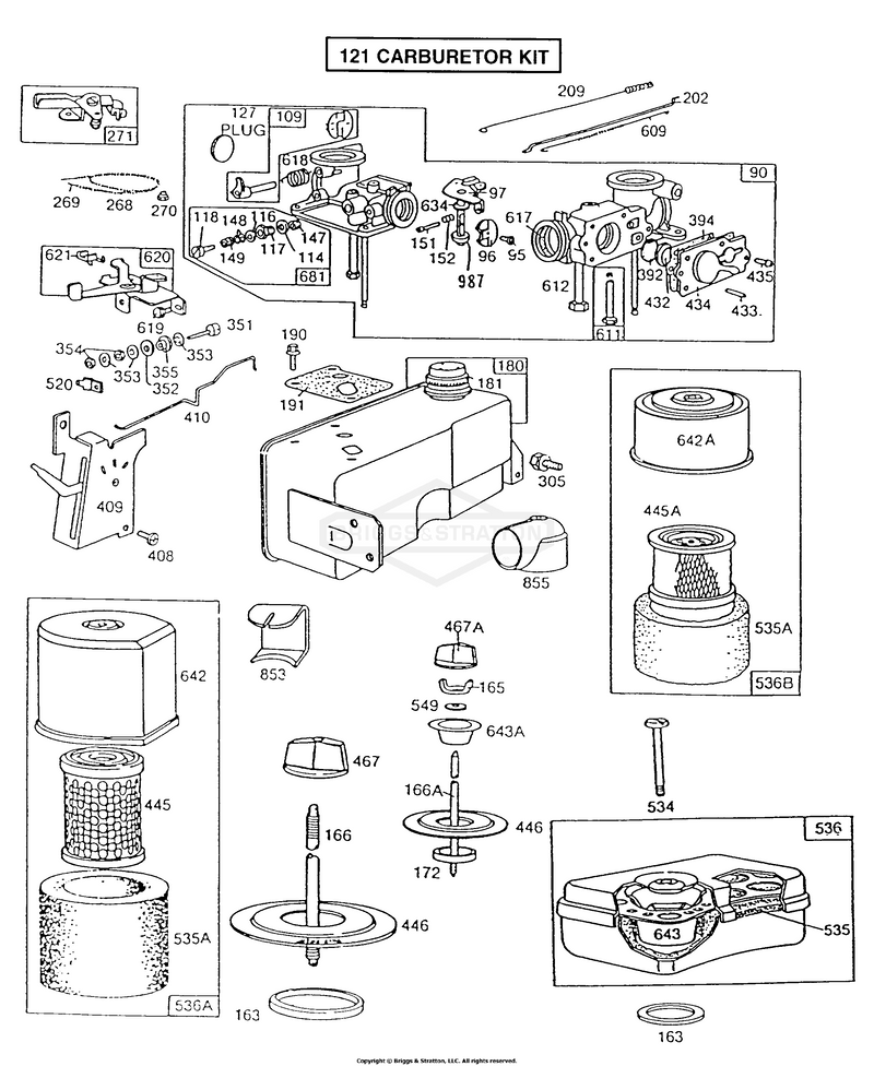 Carburetor,FuelTank,A/C Grps