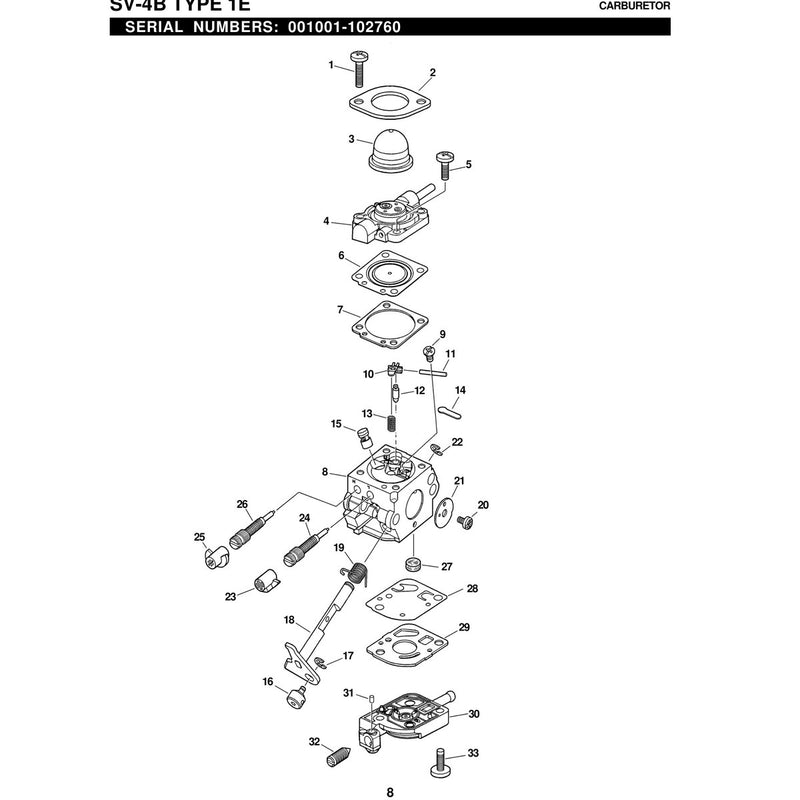 Sv-4B Type 1E Carburetor