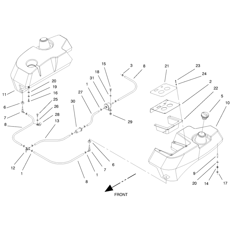 Tank and Fuel Lines Assembly