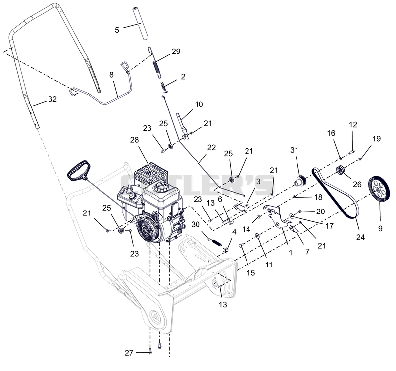 Engine And Belt Drive