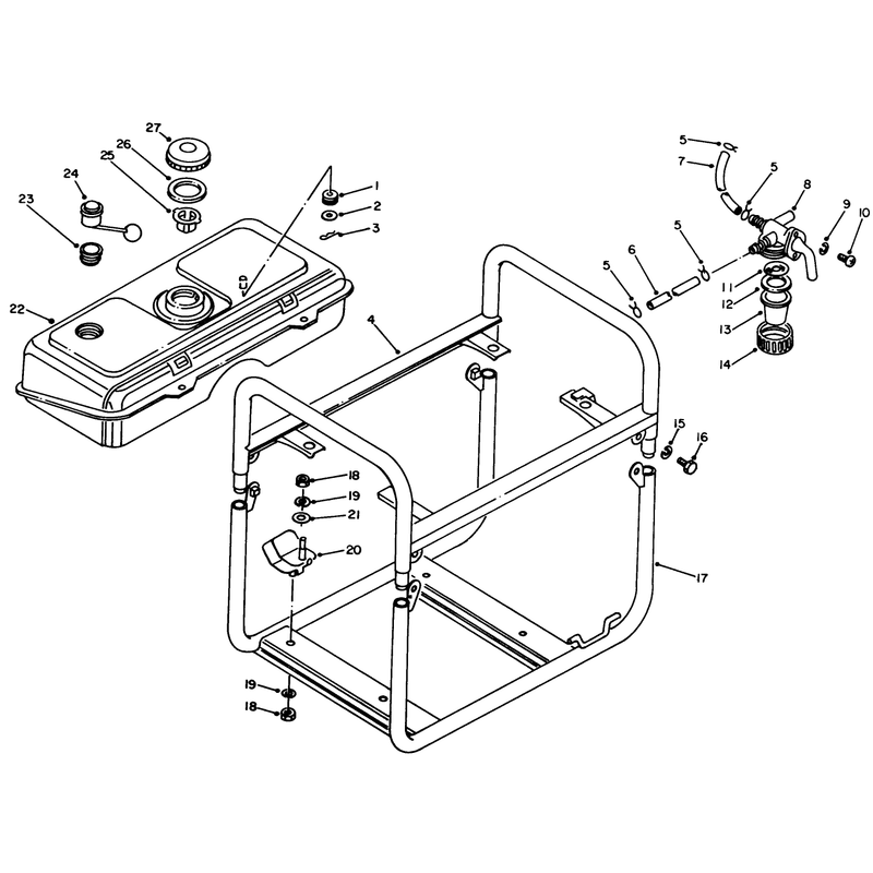 Fuel Tank and Frame Assembly