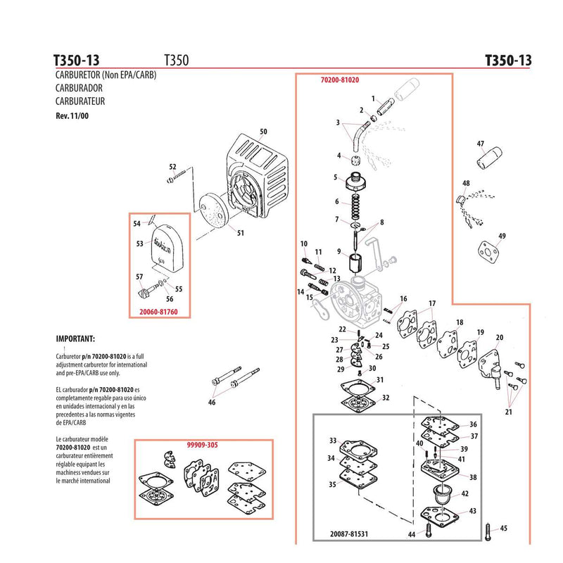 CARBURETOR (Non EPA/CARB)
