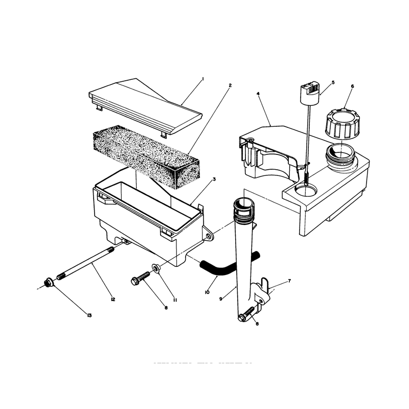 Air Cleaner and Fuel Tank Assembly Model No Vmh7