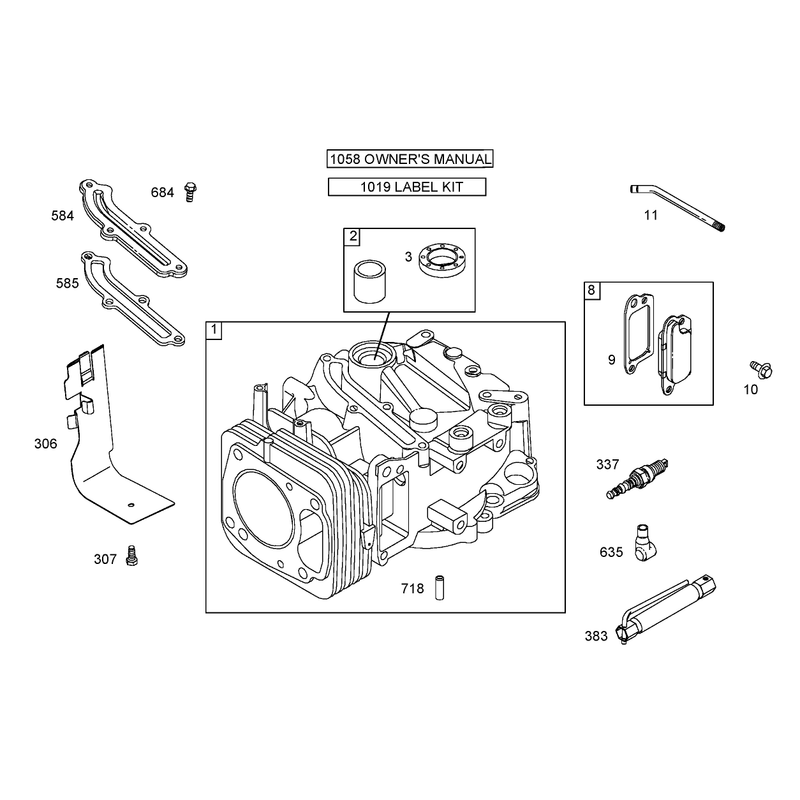 Cylinder Assembly Briggs and Stratton 122672-0192-E1