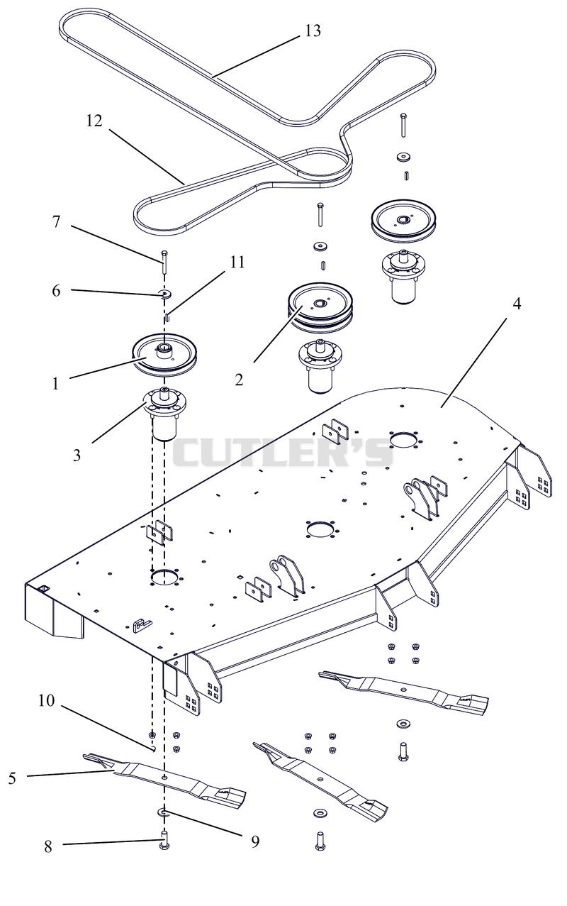 Deck, Belts, Blades and Spindles - 60"