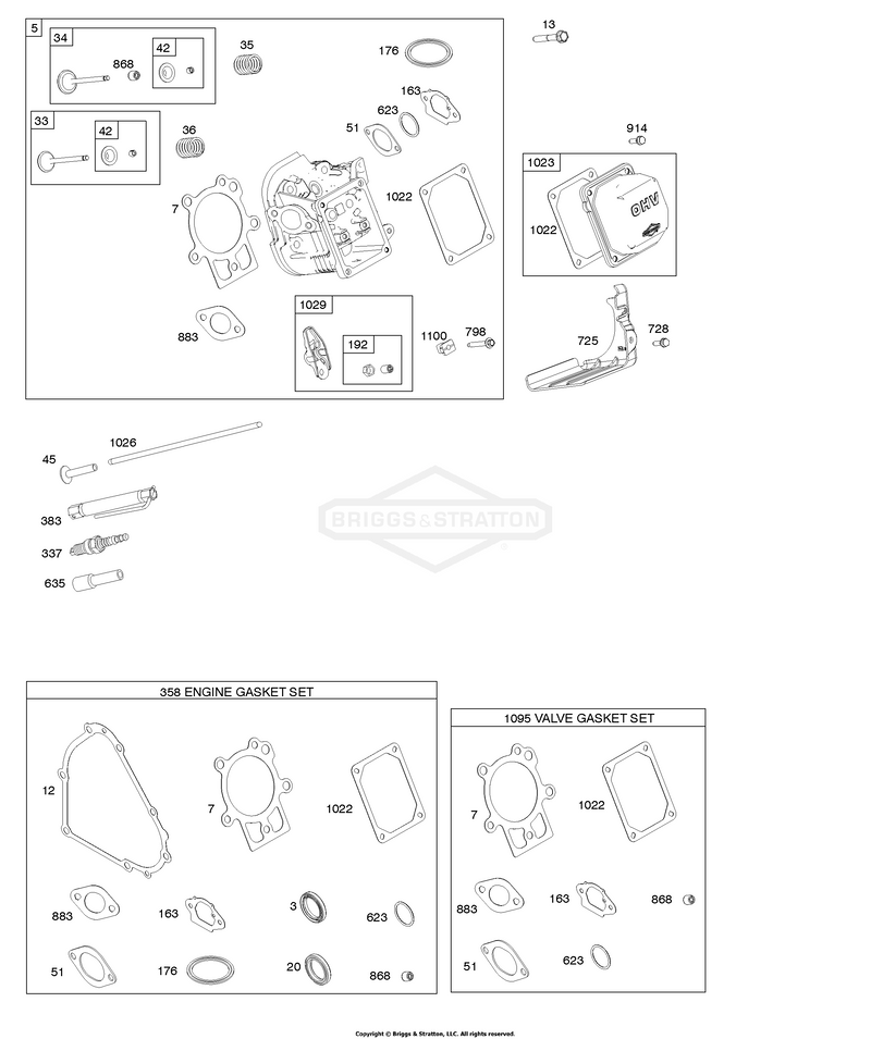 Cylinder Head, Gasket Set - Engine, Gasket Set -Valve