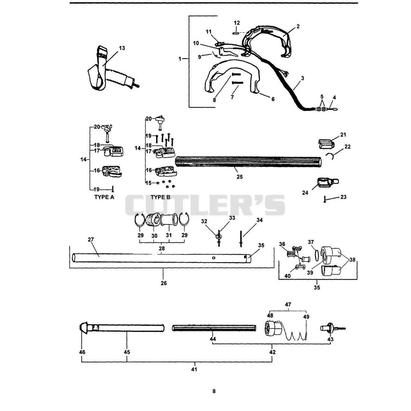 Drive Shaft, Handle, Harness, Stop Switch, Throttle
