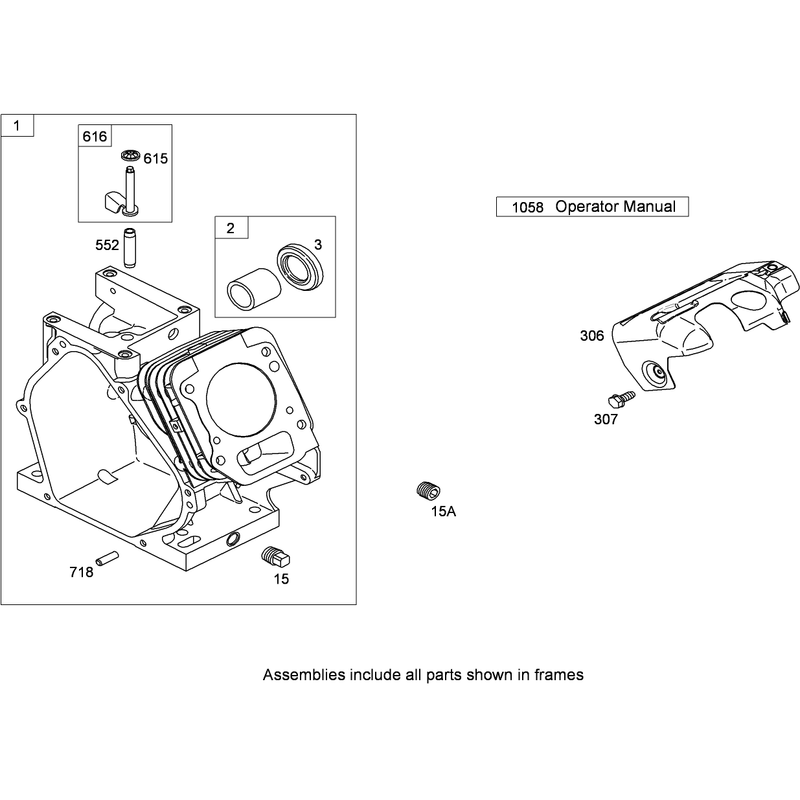 Cylinder Assembly Briggs and Stratton 126302-0321-B8