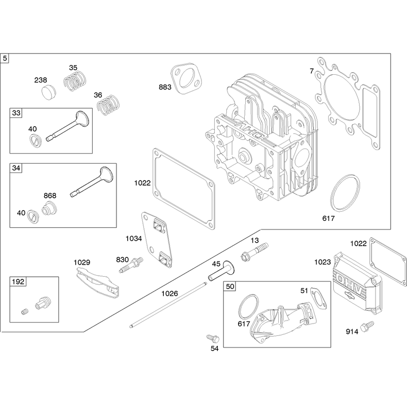 Cylinder Head Assembly Briggs and Stratton 280h07-0166-e1